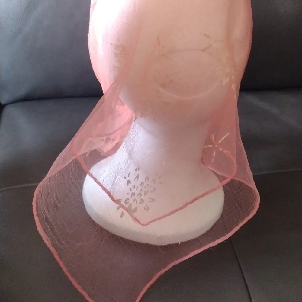 Vintage Sheer Scarf - Peach-Pink
